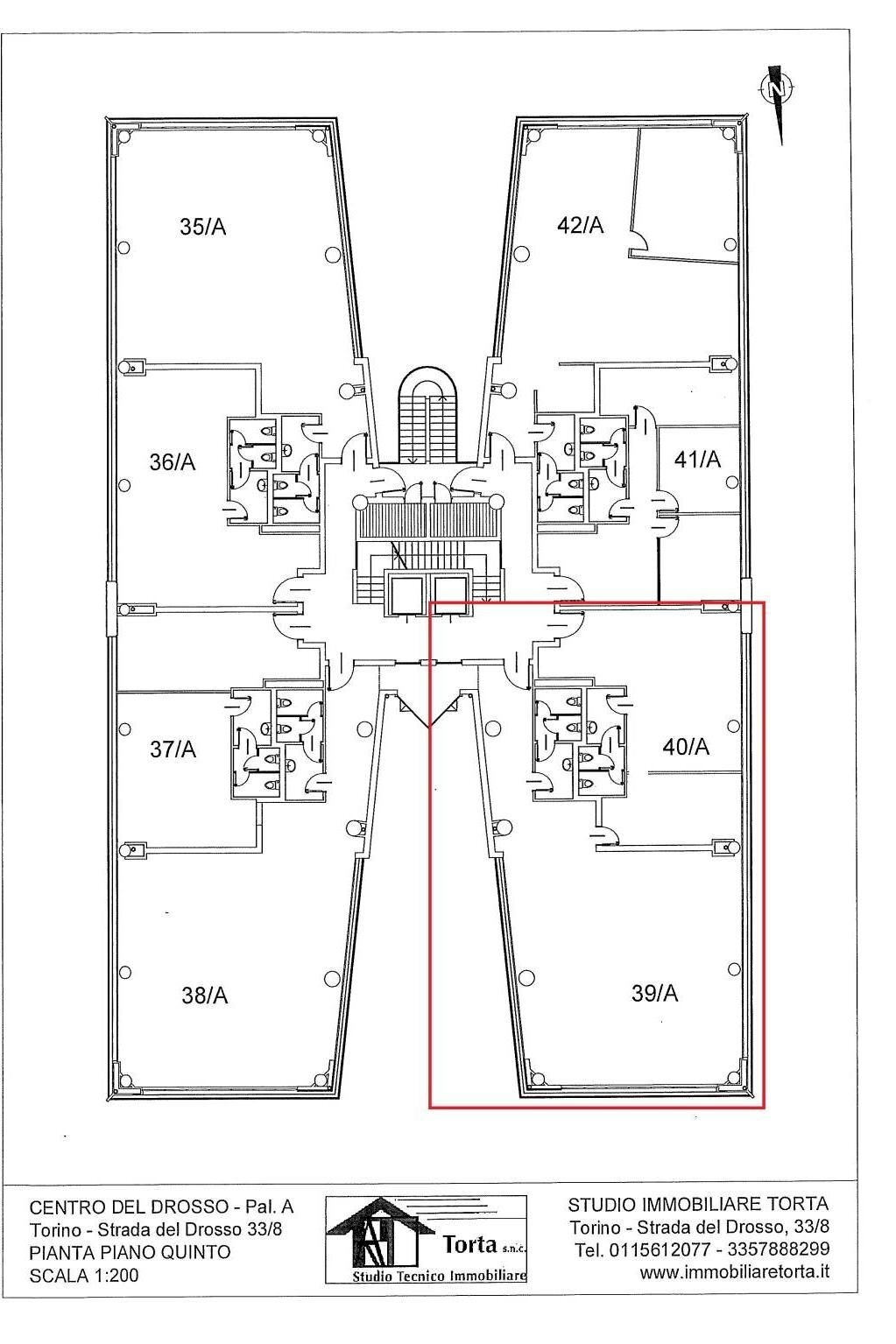 Office strada del Drosso, 33, Torino (neighborhood Mirafiori Sud) - floor plans 1