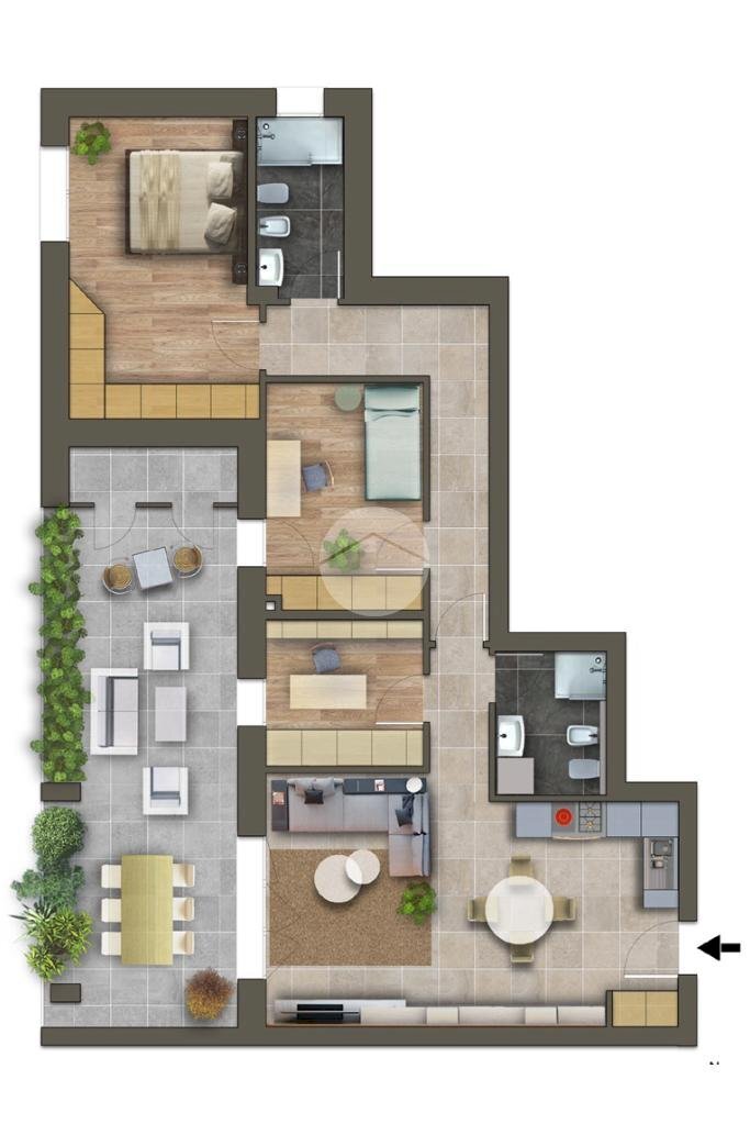 Trilocale Via Margherita Hack, Valsamoggia (zona Albareto - Mulini Nuovi) - planimetria 1