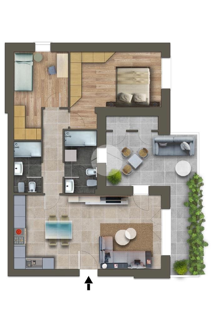 Three-room apartment Via Margherita Hack, Valsamoggia (neighborhood Albareto - Mulini Nuovi) - floor plans 1