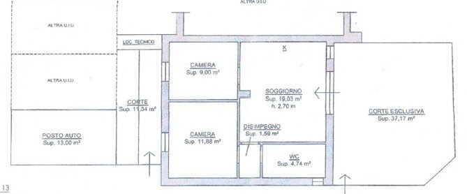 Appartamento in Villa via alla Foce, Cervo - planimetria 1