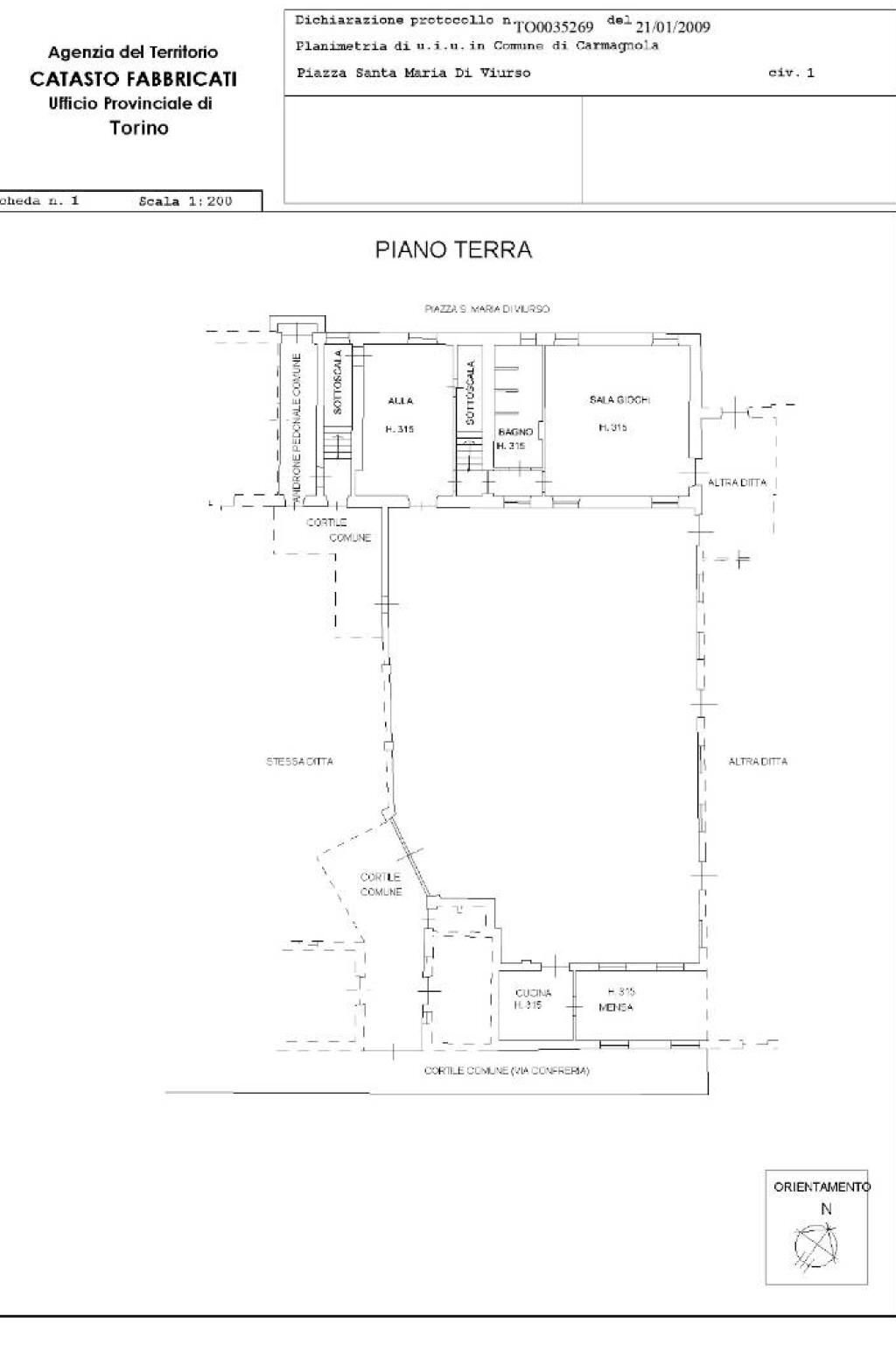 Independent house piazza Santa Maria di Viurso, 1, Carmagnola - floor plans 1