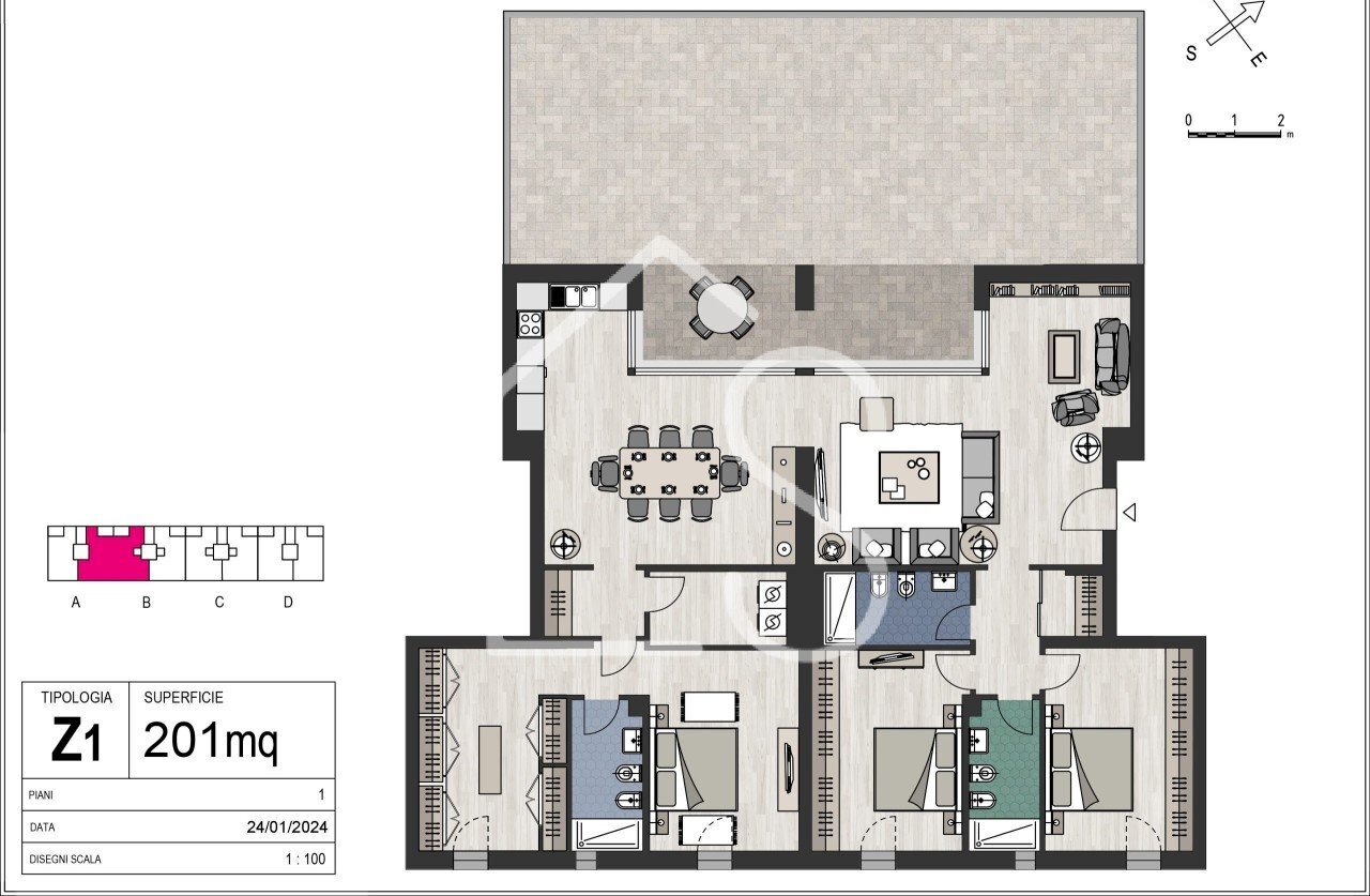 Z1-def-colore-copia-scaled.jpg - Apartment Bologna - floor plans 1