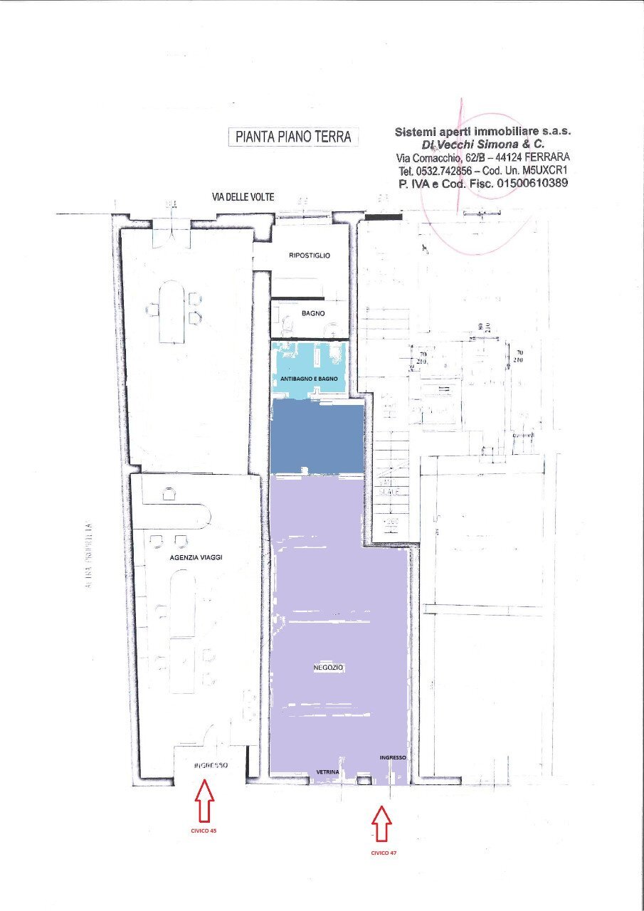 Negozio Ferrara - planimetria 1