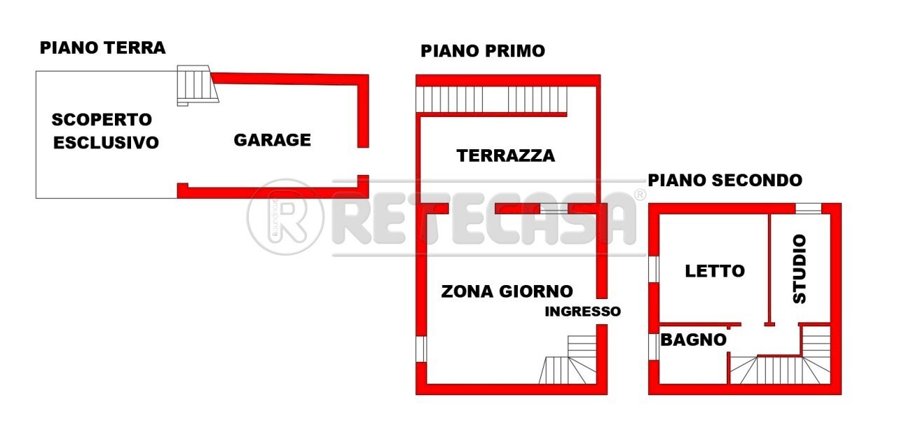 piano primo e secondo.jpg - Three-room apartment Bondeno - floor plans 1