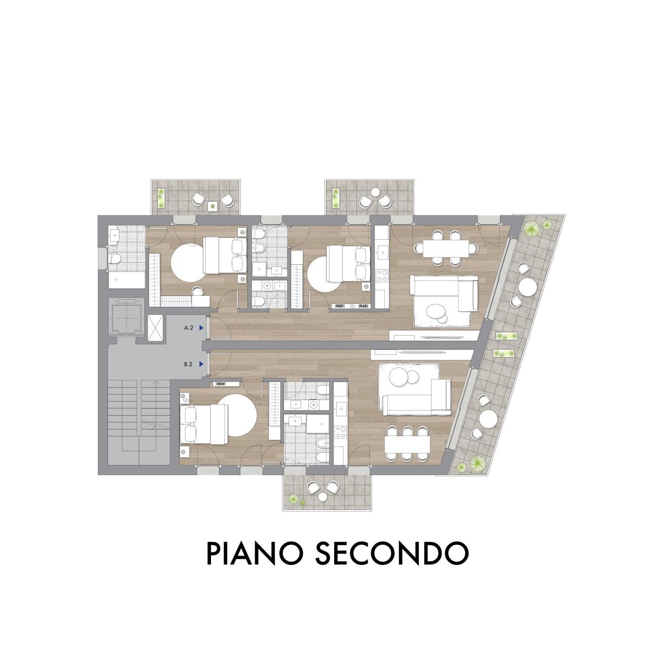 planimetria - Trilocale Via Vesco 39, Sanremo - planimetria 1