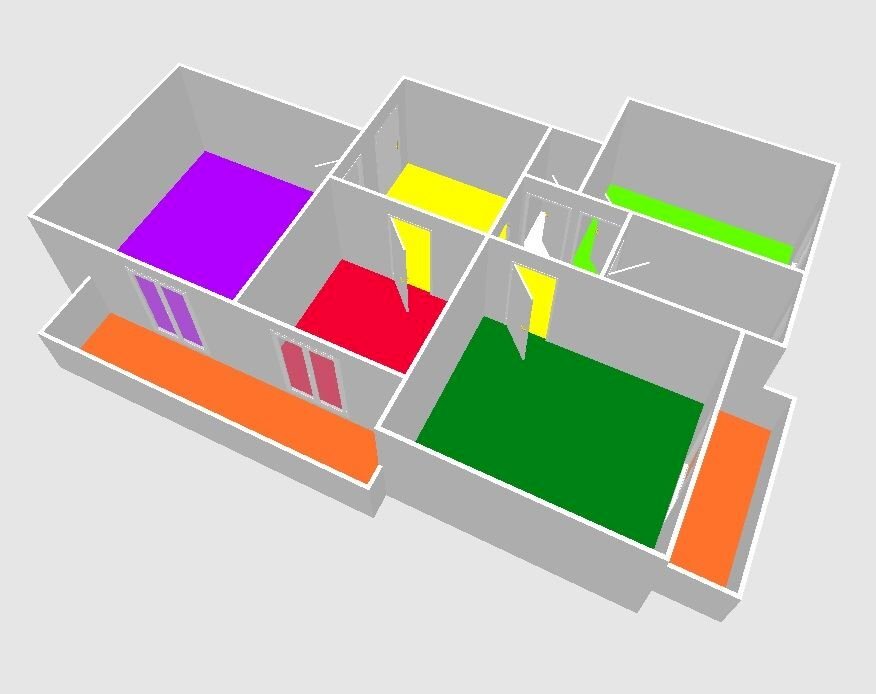 Four-room apartment Via de Mari, Genova (neighborhood Palmaro) - floor plans 1