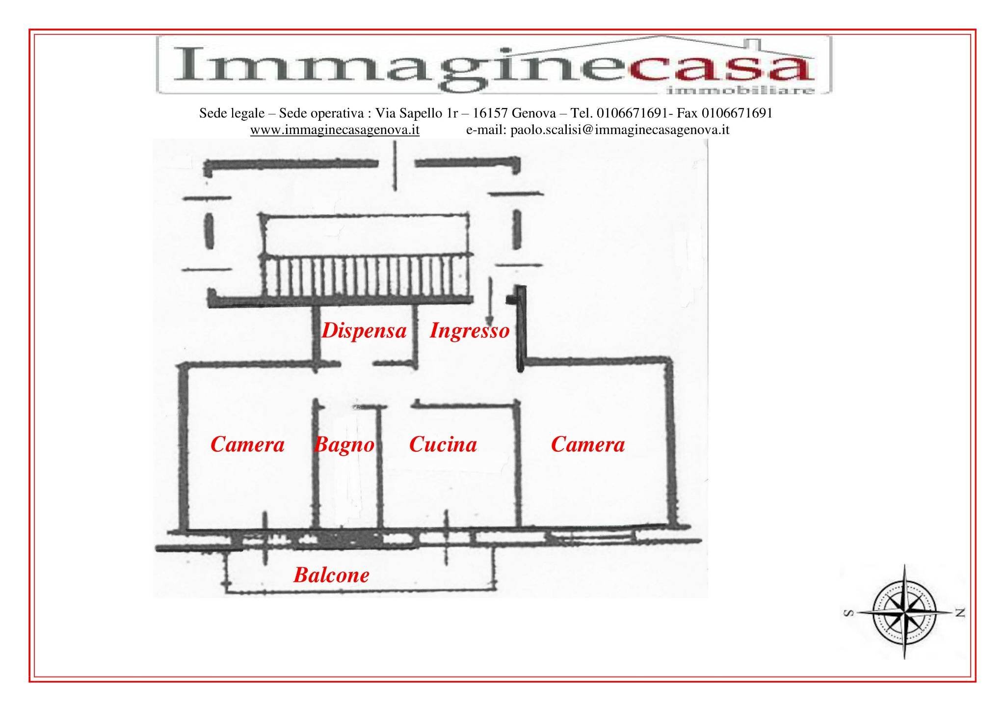 Two-room apartment via Taggia, Genova - floor plans 1