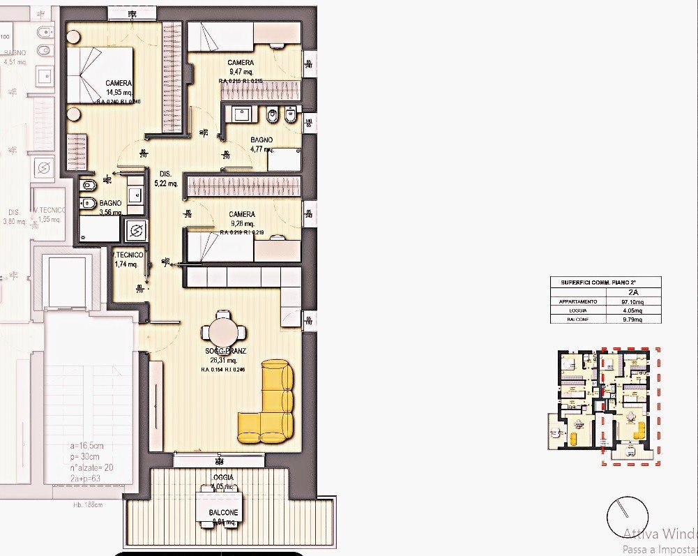 Apartment Rimini - floor plans 1