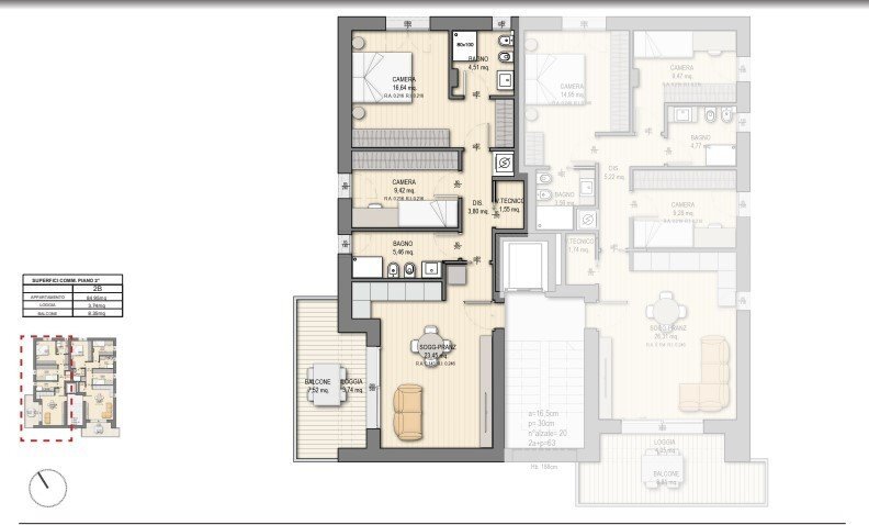 Apartment Rimini - floor plans 1