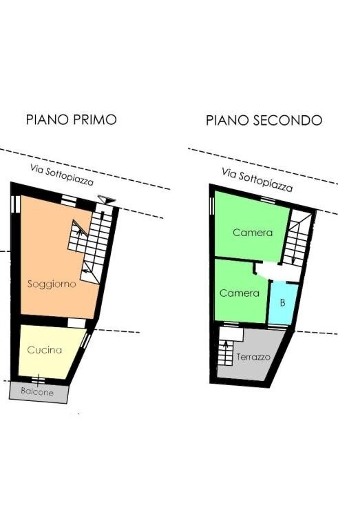 Three-room apartment via Sottopiazza, Ceriana - floor plans 1