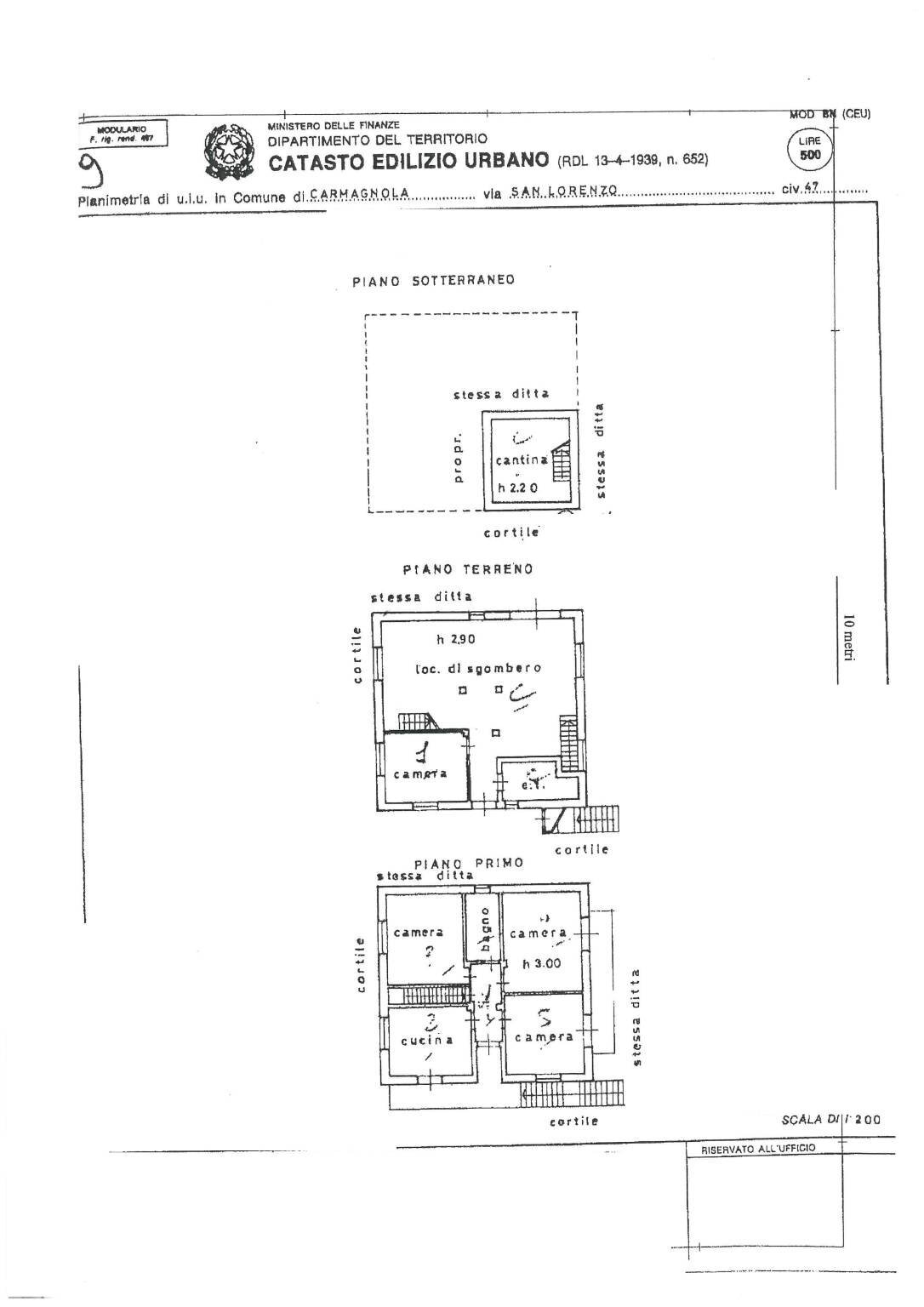 Villa via San Lorenzo, 47, Carmagnola - planimetria 1