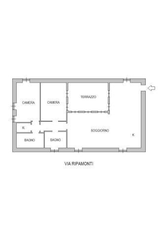 Three-room apartment via Giuseppe Ripamonti, 1, Milano - floor plans 1