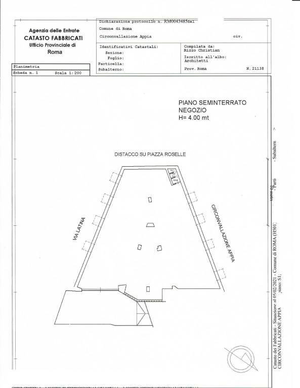 Planimetria - Shop Circonvallazione Appia, 107, Roma - photo 1