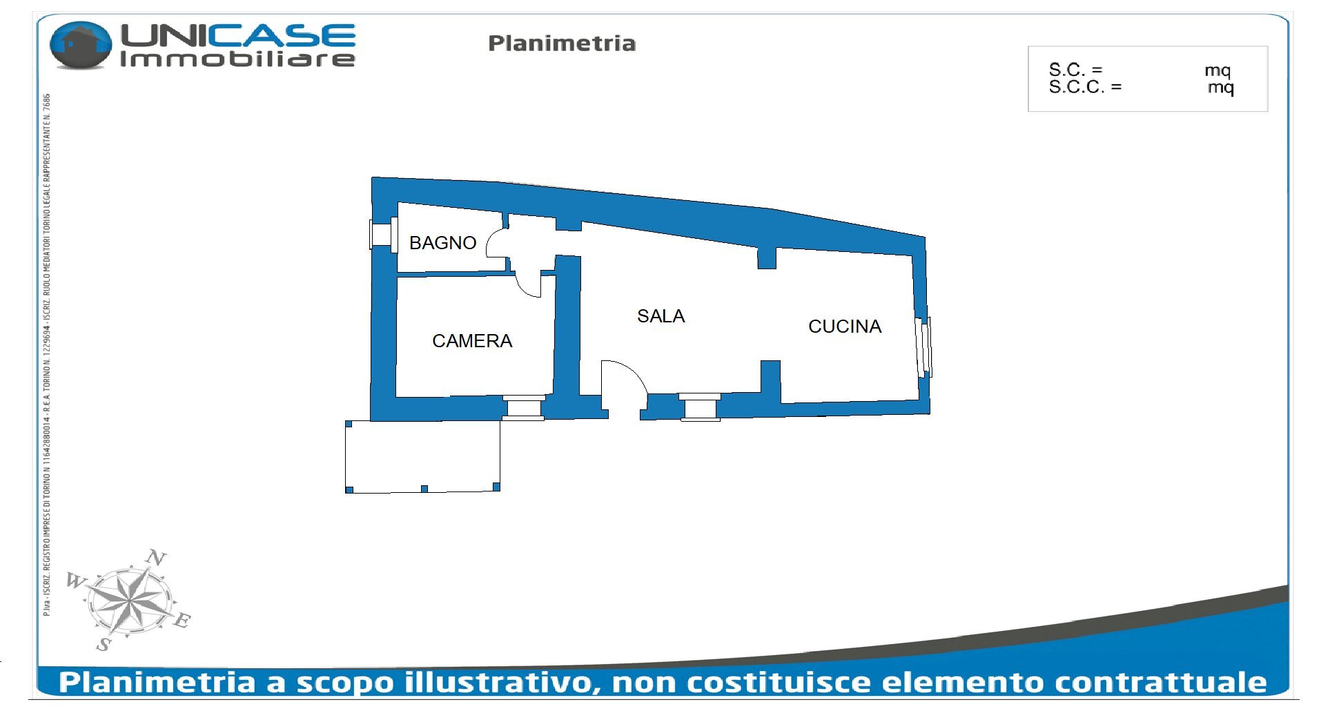 Two-room apartment via Coassoli, 102, Cantalupa - floor plans 1