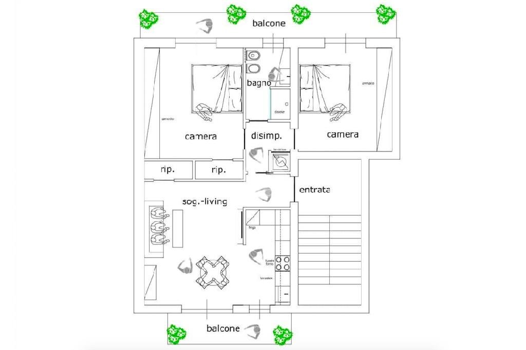 Three-room apartment Via Solferino, Canelli - floor plans 1