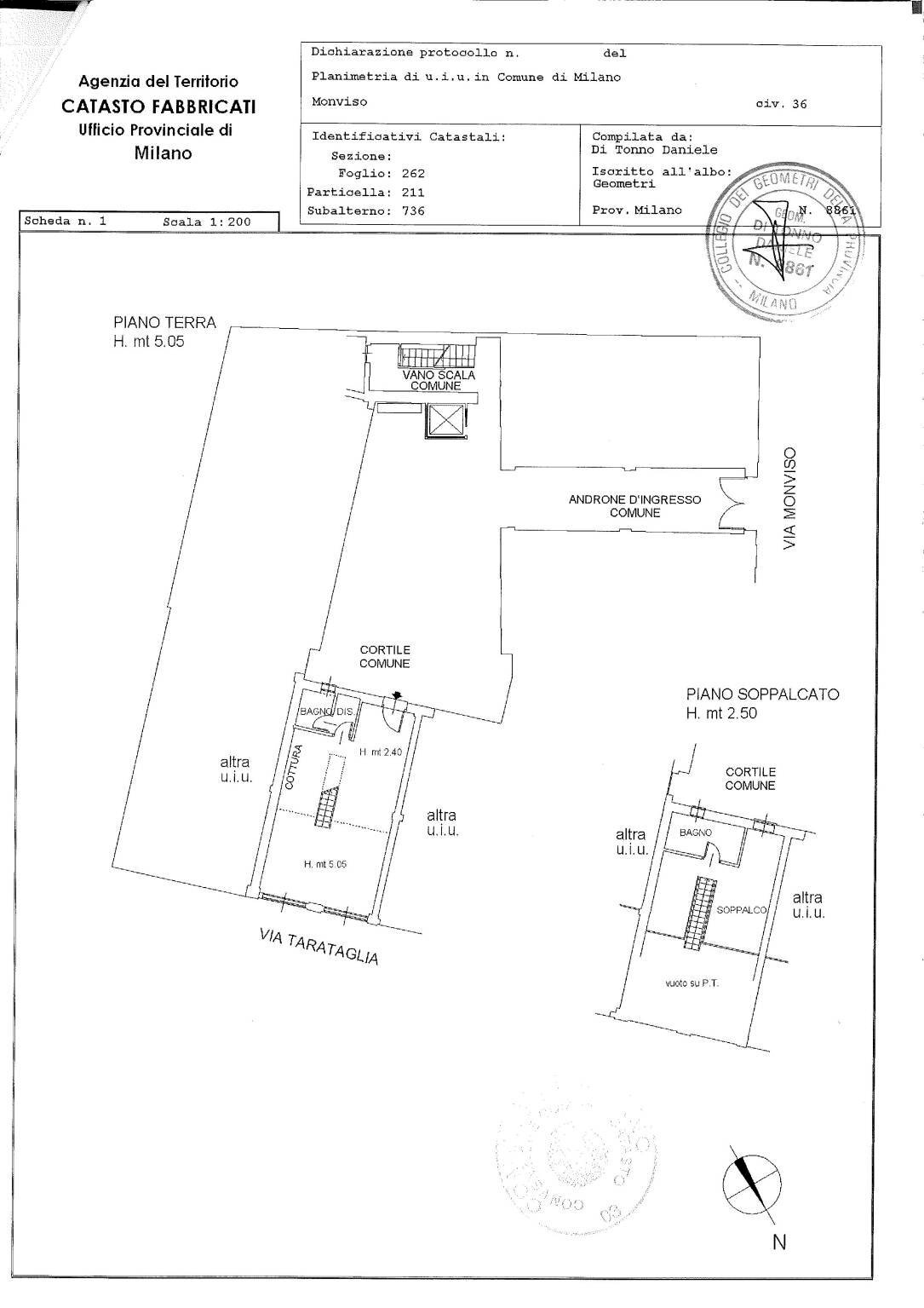 Two-room apartment via Malachia Marchesi de' Taddei, 2, Milano - floor plans 1