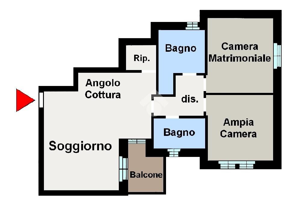 Trilocale Via Vittorio Emanuele, Caponago - planimetria 1
