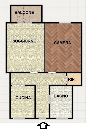 Two-room apartment via Magenta, 3, Cornaredo - floor plans 1