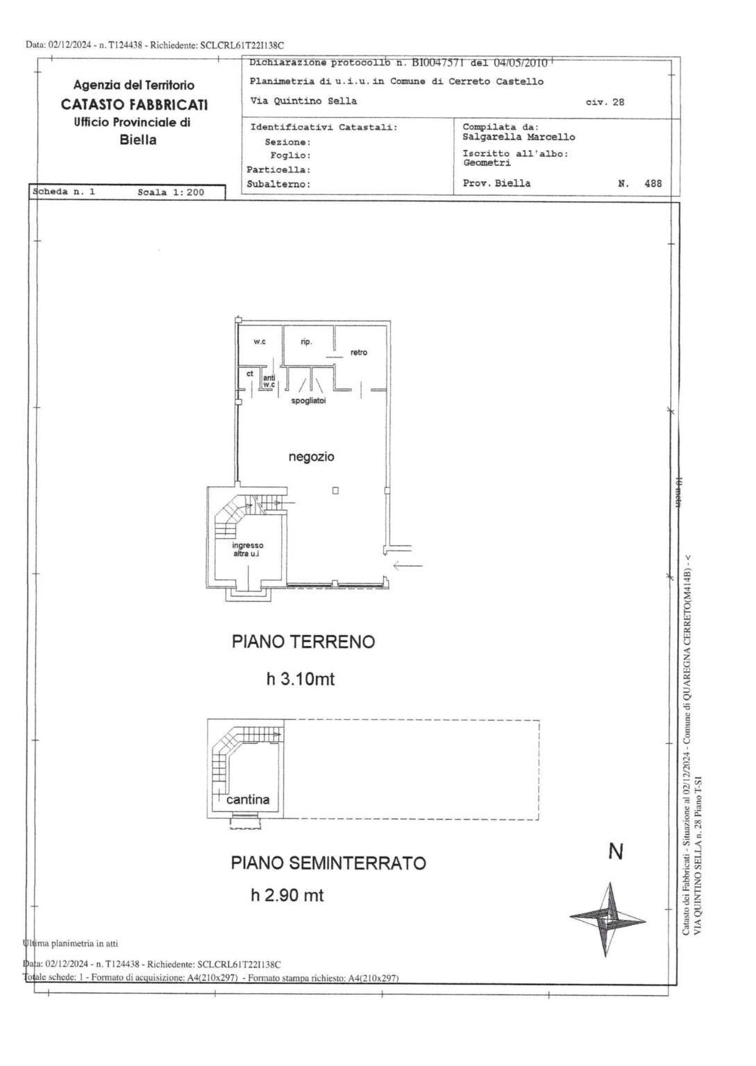 Shop via Quintino Sella, 28, Quaregna Cerreto - floor plans 1