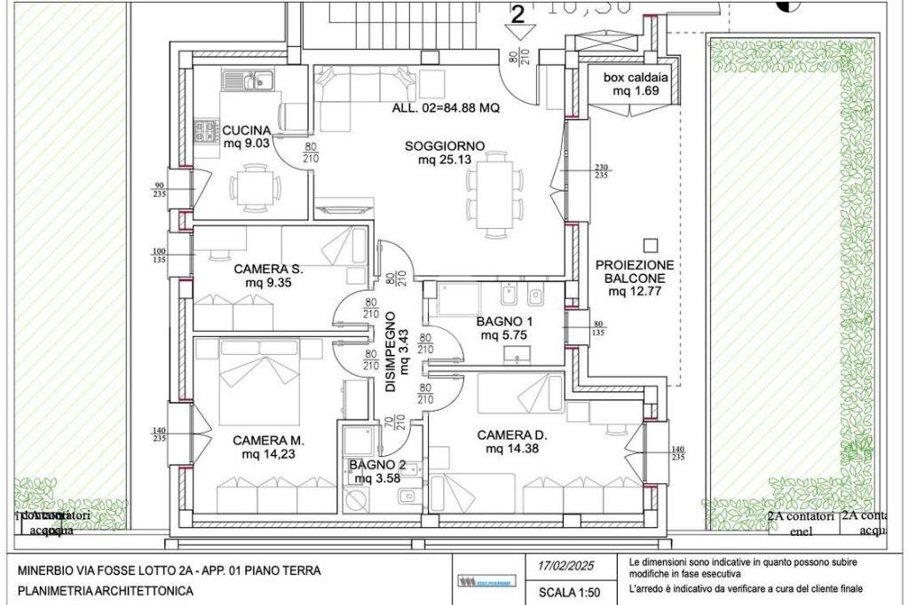 Quadrilocale Via Fosse, Minerbio - planimetria 1