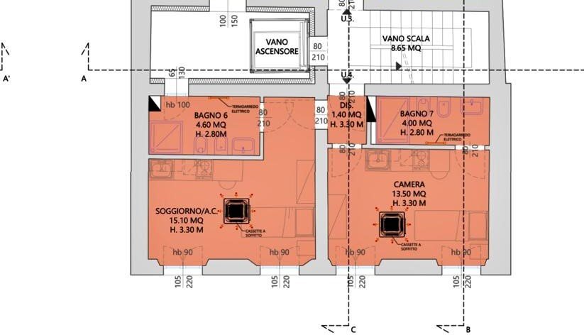 Monolocale via dei Lovoleti, Modena (zona Centro Storico) - planimetria 1