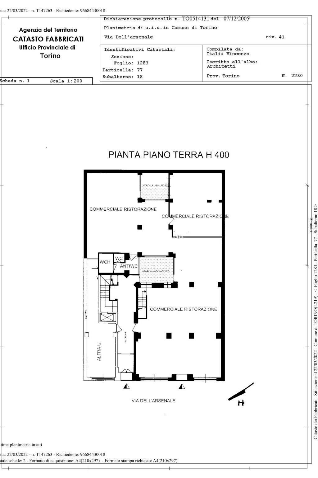 Shop via Arsenale, 41, Torino (neighborhood Centro) - floor plans 1