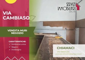 Interno palazzo - Negozio via Pierino Negrotto Cambiaso, Genova (zona Sampierdarena) - foto 1