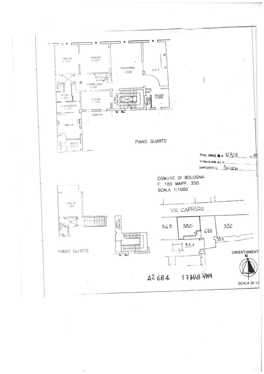 Attic via Caprarie, Bologna (neighborhood Centro Storico) - floor plans 1