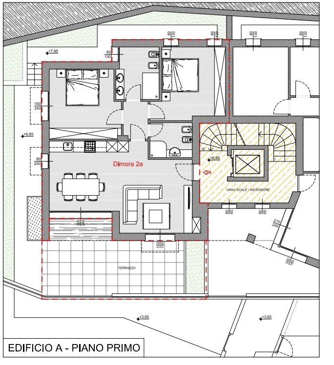 Three-room apartment Carate Urio - floor plans 1