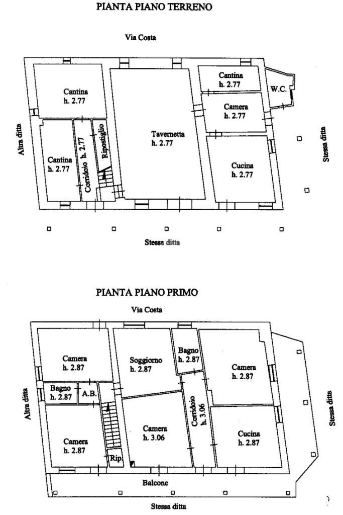 Casa indipendente Via Costa, San Francesco al Campo - planimetria 1