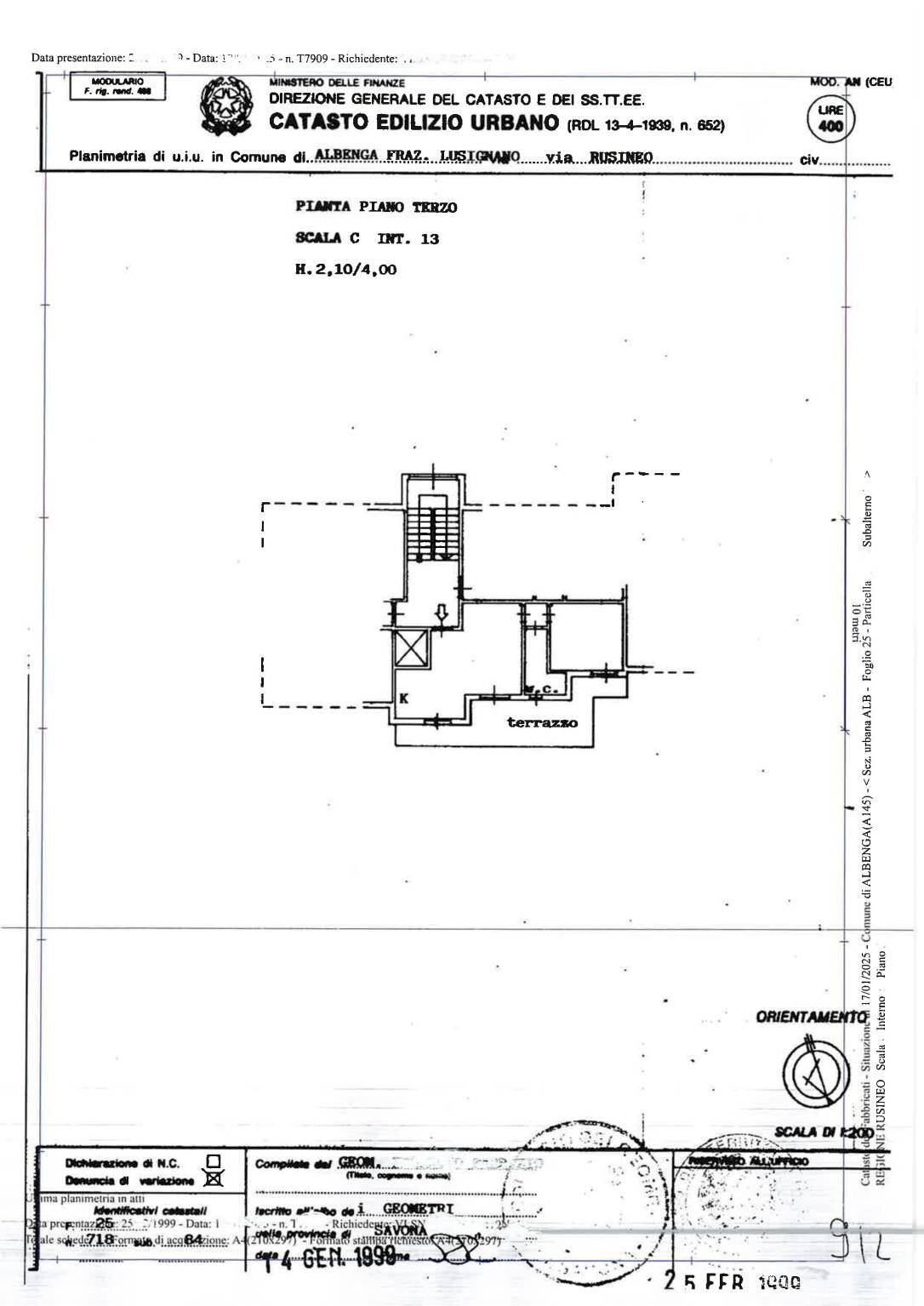 Attico strada Rusineo, 16, Albenga - planimetria 1