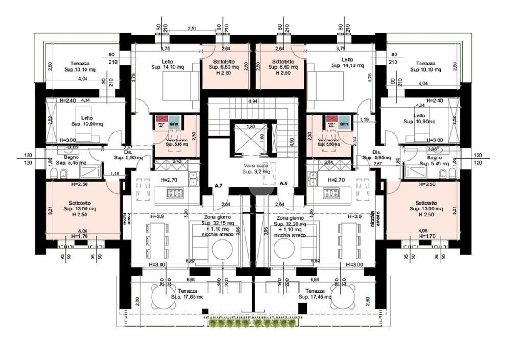 Four-room apartment Via Praga, Collecchio - floor plans 1