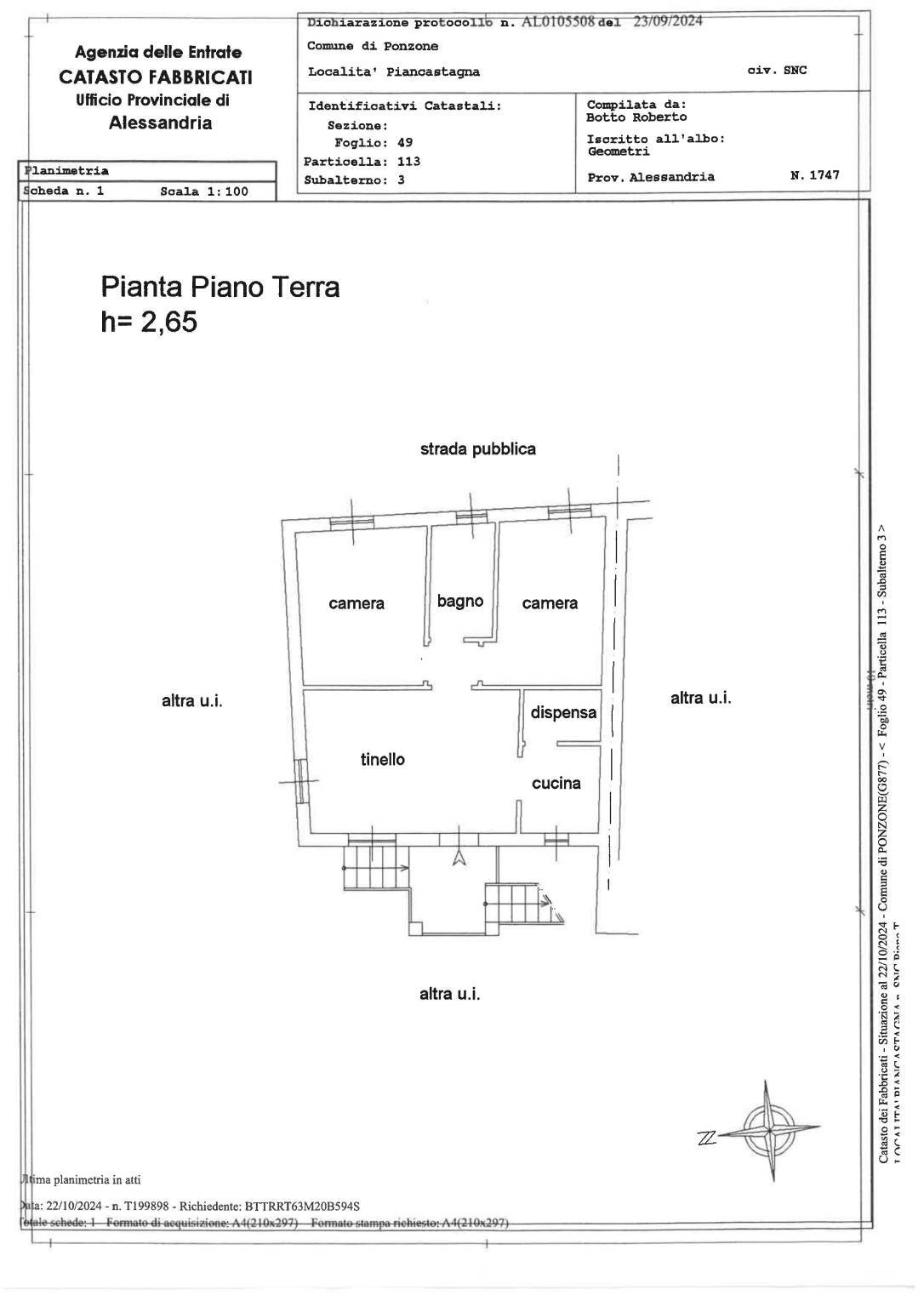 Casa indipendente Frazione Piancastagna, 26, Ponzone - planimetria 1