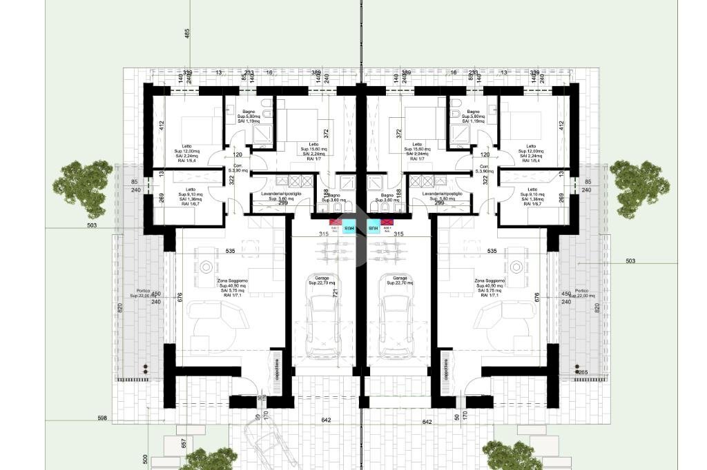 Portion of a house Largo Alberazza, Sorbolo Mezzani - floor plans 1