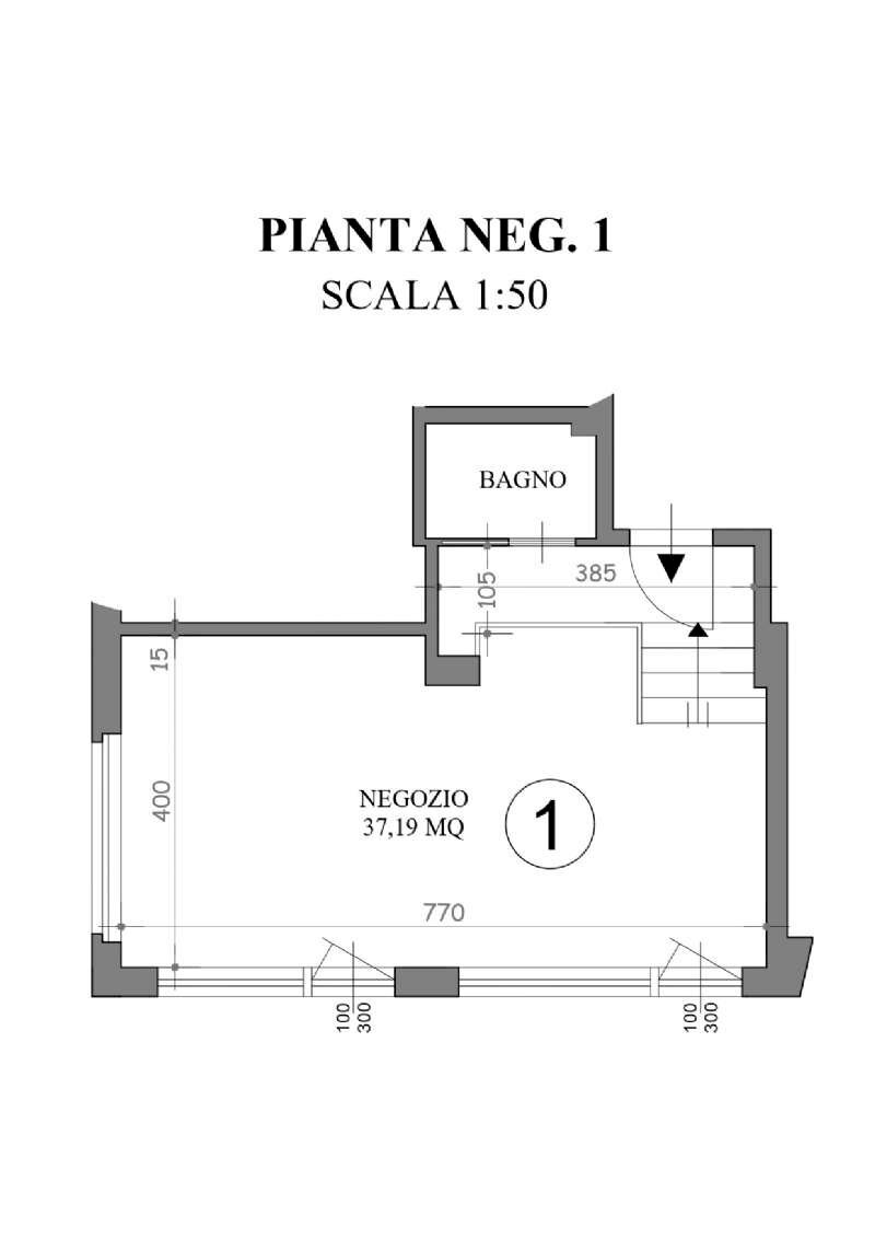 negozio 1- p.t_page-0001 - Negozio viale Kennedy, 58, Diano Marina - planimetria 1