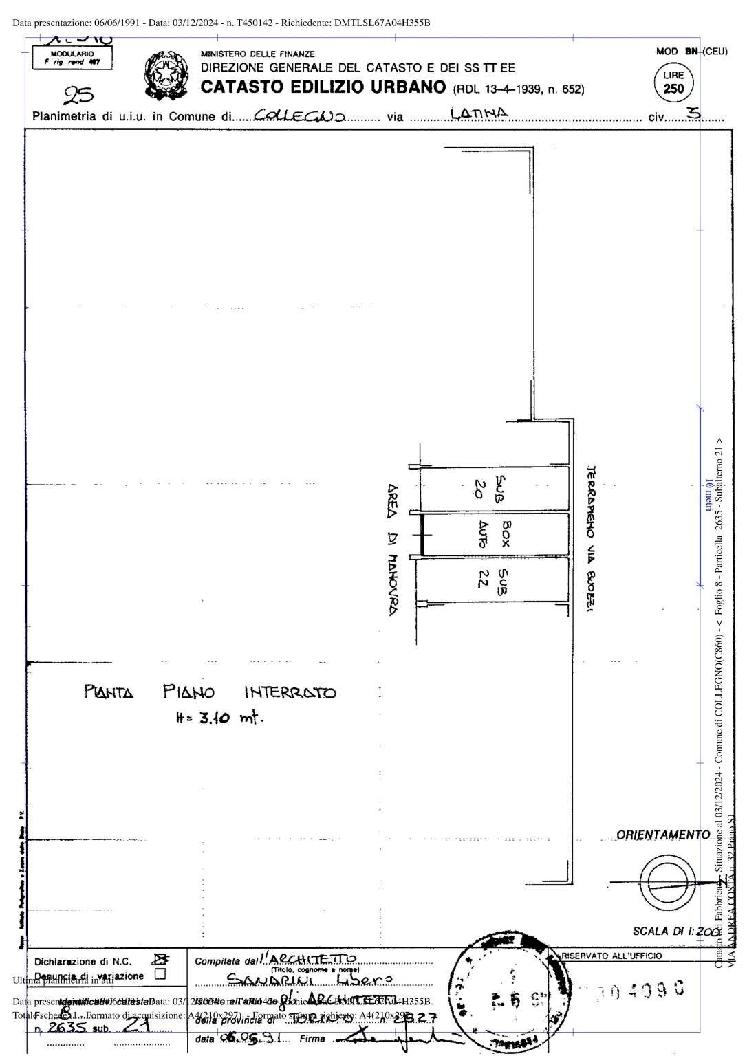 Box via Andrea Costa, 32, Collegno - floor plans 1