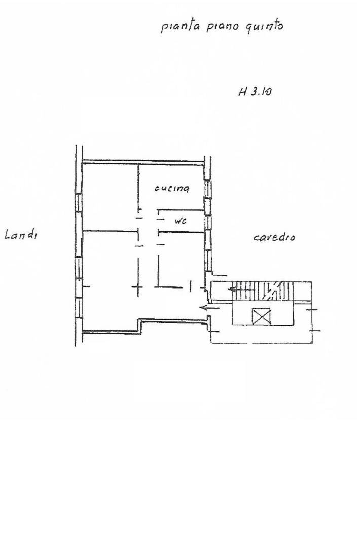 Quadrilocale via dei Landi, 4, Genova (zona Sampierdarena) - planimetria 1