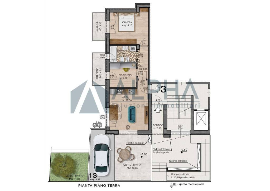 Planimetria - Appartamento viale Portovenere, Riccione - foto 3