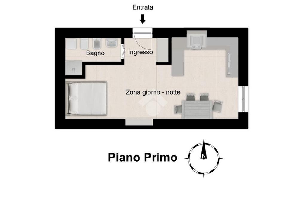 One-room apartment Via allavena, Riva Ligure - floor plans 1