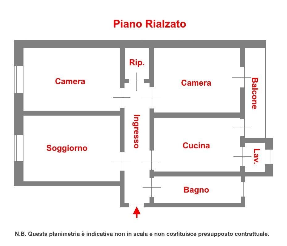 Quadrilocale Pinerolo - planimetria 1