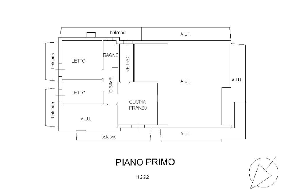Trilocale Via Valsassina, Cervia - planimetria 1