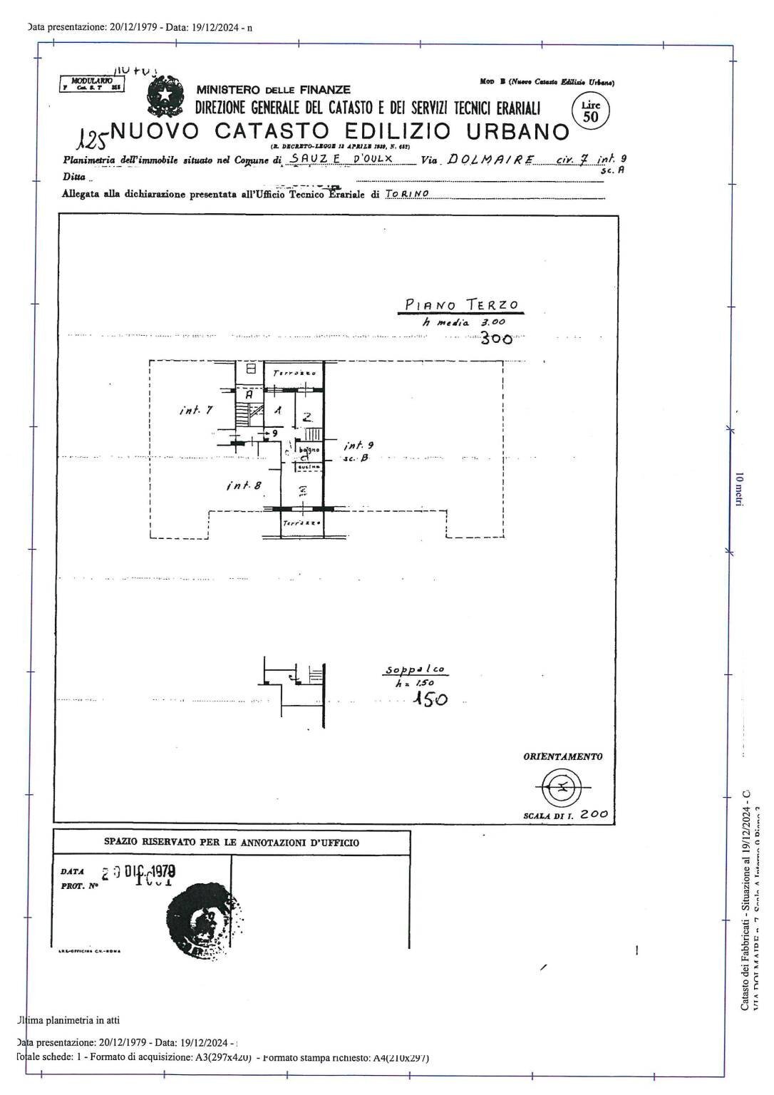 Three-room apartment via Dolmaire, 7, Sauze d'Oulx - floor plans 1