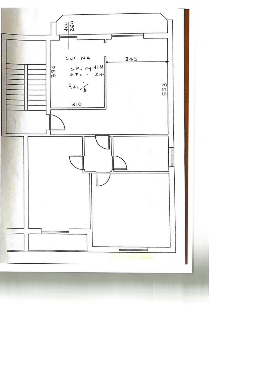 Trilocale via Giuseppe Garibaldi, 136, Ferno - planimetria 1