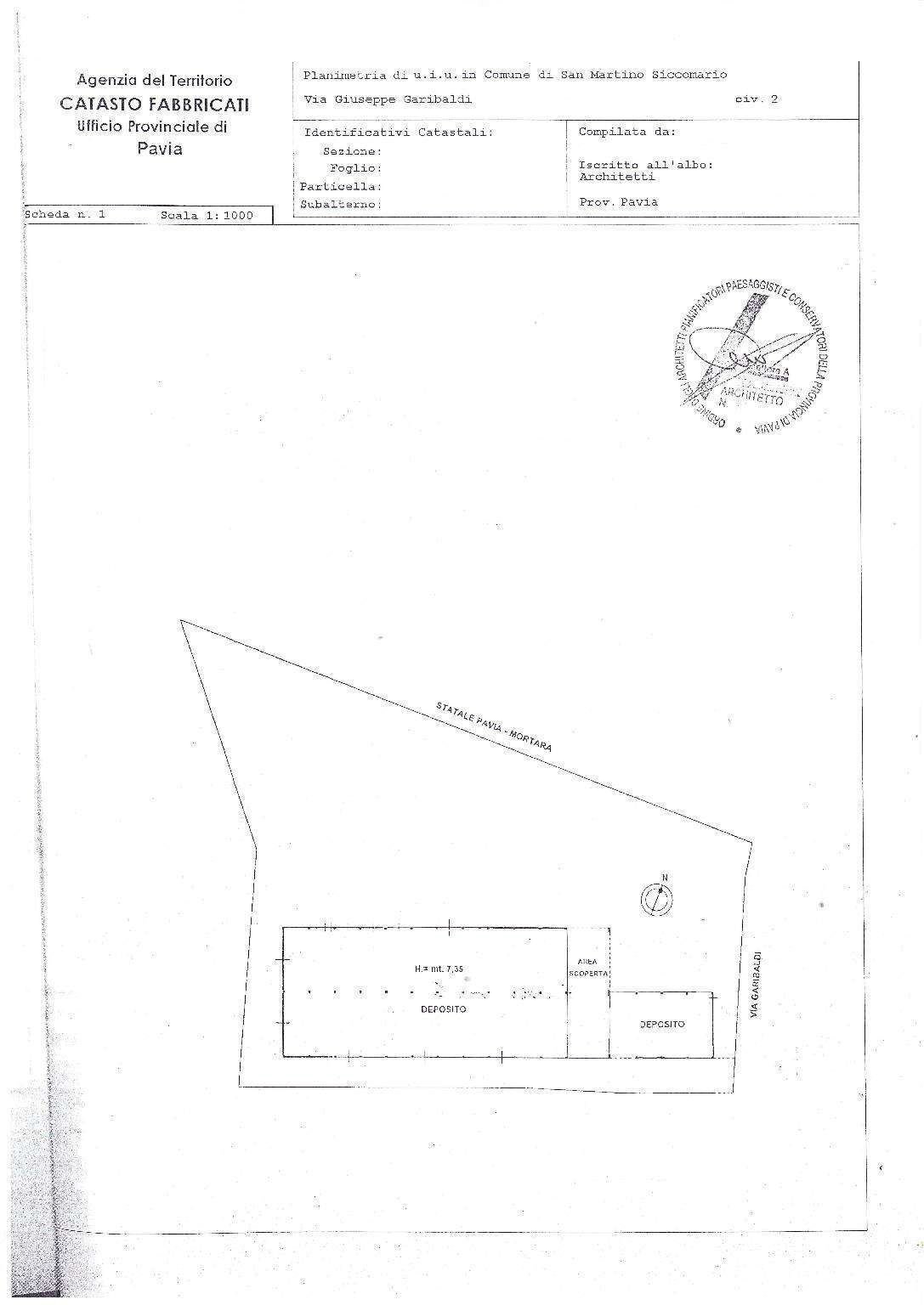 Capannone via Santa Croce, San Martino Siccomario - planimetria 1