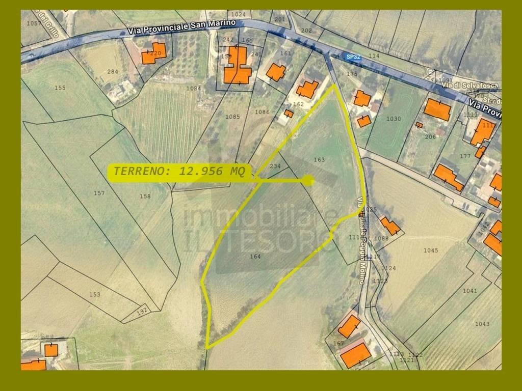 Mappa - Terreno agricolo via Poggio Molino, 103, Verucchio - foto 1