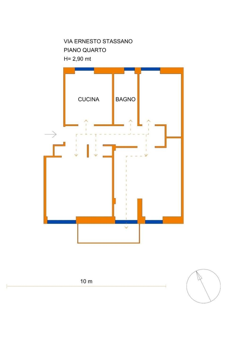 Trilocale via Ernesto Stassano, 29, Genova - planimetria 1