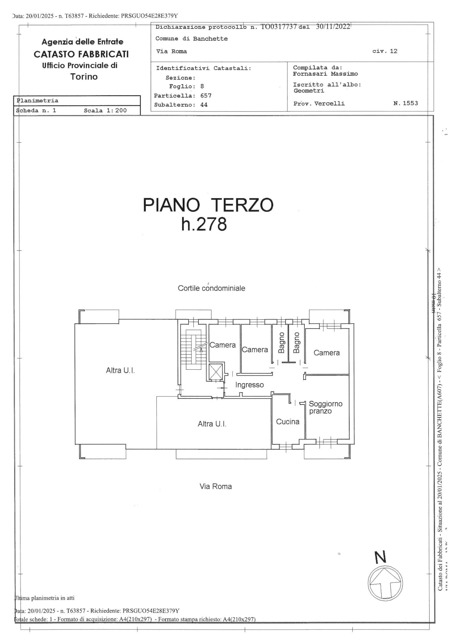 Appartamento Banchette - planimetria 1
