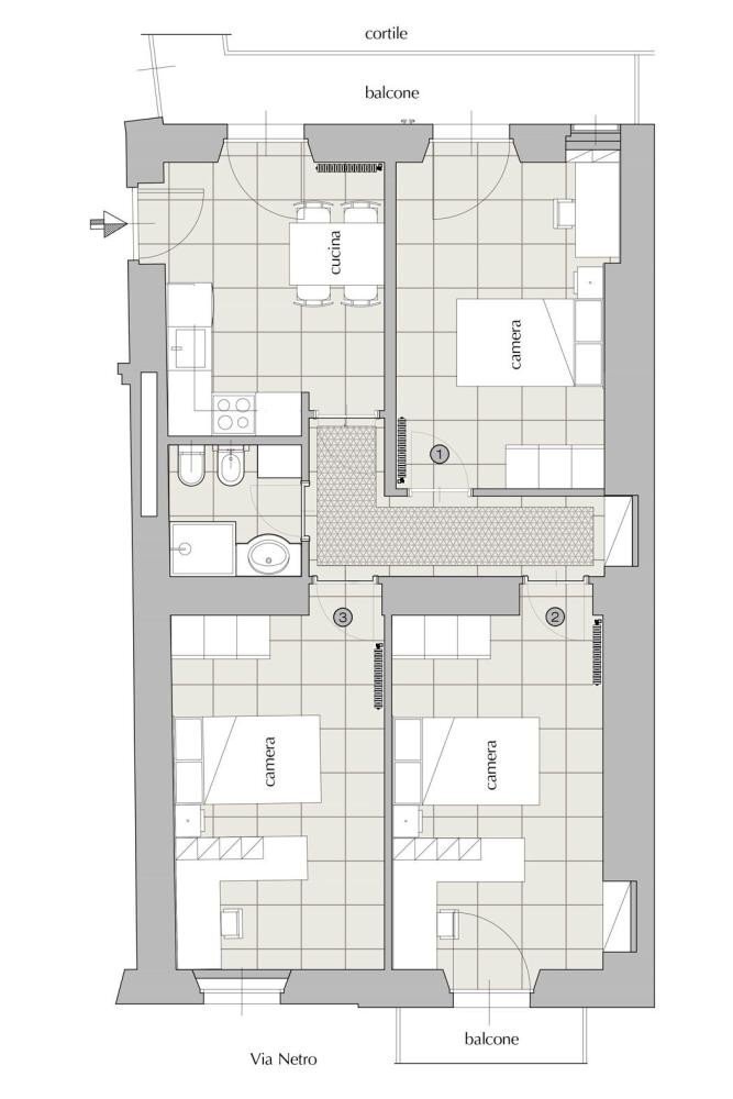 Appartamento via Nicola Fabrizi, 14, Torino - planimetria 1