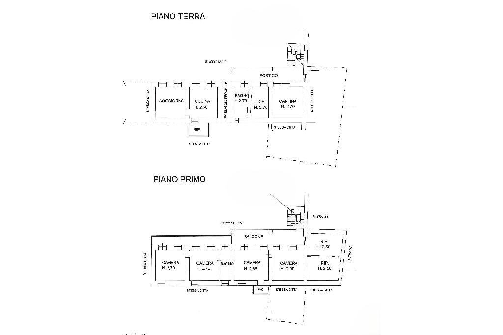 Semi-detached house Frazione Spineto, Castellamonte - floor plans 1