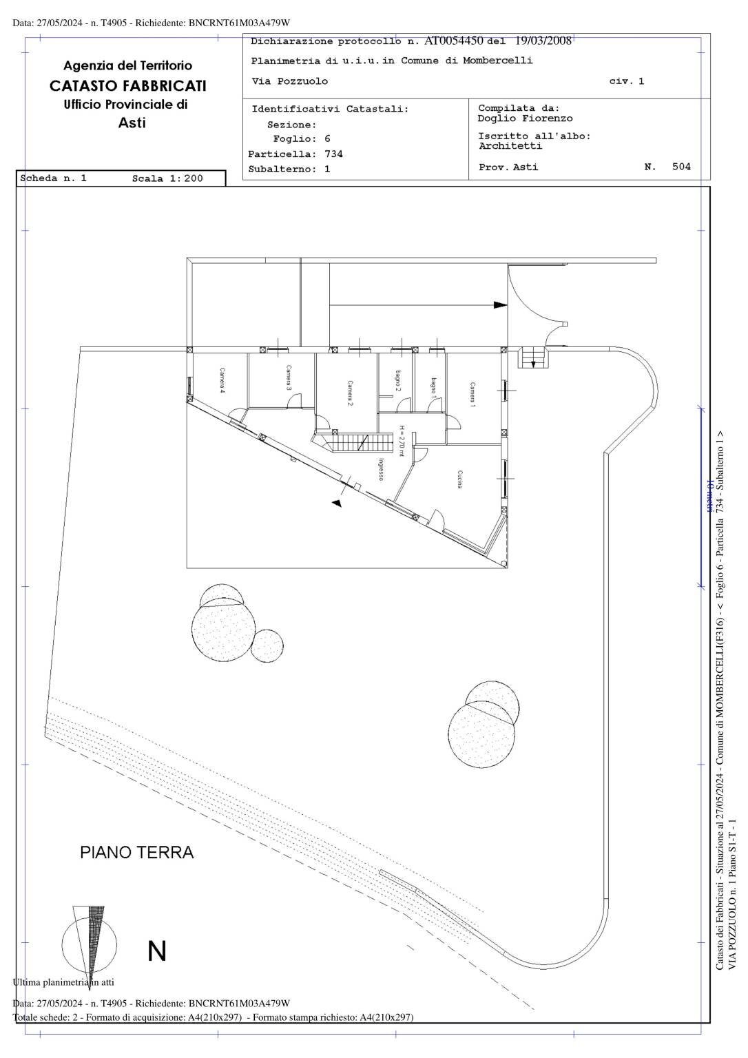Villa via Sant'Antonio, Montaldo Scarampi - planimetria 1